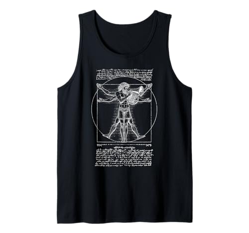 Französischer Hornist Hornist Vitruvian Man Leonardo Da Vinci Tank Top von Grandio Design Music Lover & Musician Gifts
