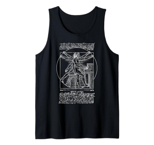 Pianist Klavierspieler Vitruvian Man Leonardo Da Vinci Musik Tank Top von Grandio Design Music Lover & Musician Gifts