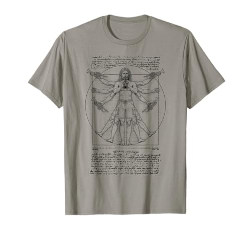 Trompetenspieler Trumpetist Vitruvian Man Leonardo Da Vinci T-Shirt von Grandio Design Music Lover & Musician Gifts