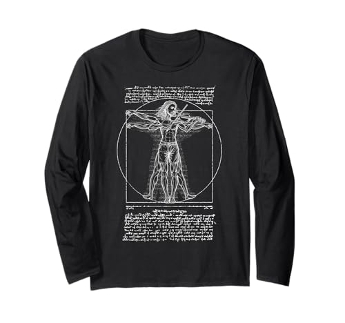 Violine Fiddle Violinist Vitruvian Man Leonardo Da Vinci Langarmshirt von Grandio Design Music Lover & Musician Gifts