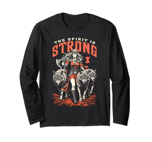 Viking Woman Shield Maiden Strong Norse Spirit Wolfsrudel Langarmshirt Viking Woman Shield Maiden Strong Norse Spirit Wolfsrudel Langarmshirt von Grandio Design Norse Viking Warrior Gifts