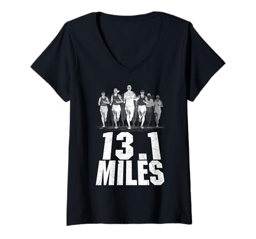 Damen Halbmarathonläufer 13,1 Meilen Run Runners Laufen T-Shirt mit V-Ausschnitt Damen Halbmarathonläufer 13,1 Meilen Run Runners Laufen T-Shirt mit V-Ausschnitt von Grandio Design Running Marathon Runner Training