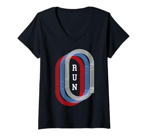 Damen Run Track and Field Runner Motivational Running Zitat T-Shirt mit V-Ausschnitt Damen Run Track and Field Runner Motivational Running Zitat T-Shirt mit V-Ausschnitt von Grandio Design Running Marathon Runner Training