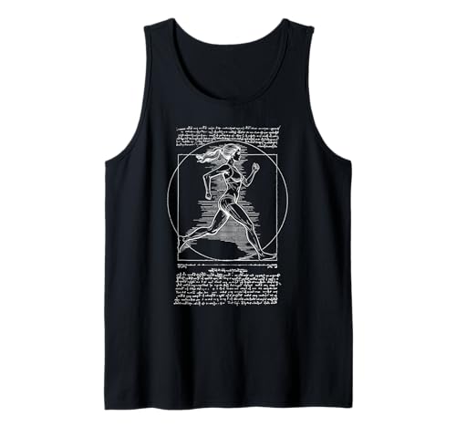 Läufer Vitruvian Frau Leonardo Da Vinci Running Girl Tank Top Läufer Vitruvian Frau Leonardo Da Vinci Running Girl Tank Top von Grandio Design Running Marathon Runner Training