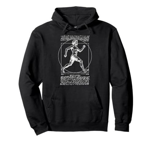 Läufer Vitruvian Man Leonardo Da Vinci Vintage Running Pullover Hoodie von Grandio Design Running Marathon Runner Training