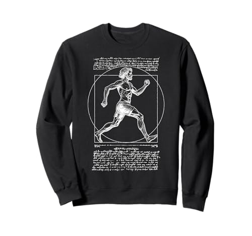 Läufer Vitruvian Man Leonardo Da Vinci Vintage Running Sweatshirt von Grandio Design Running Marathon Runner Training