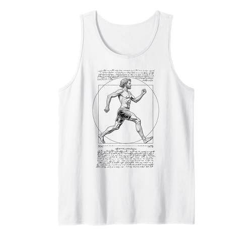 Läufer Vitruvian Man Leonardo Da Vinci Vintage Running Tank Top von Grandio Design Running Marathon Runner Training