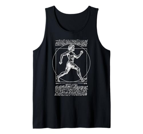 Läufer Vitruvian Man Leonardo Da Vinci Vintage Running Tank Top von Grandio Design Running Marathon Runner Training