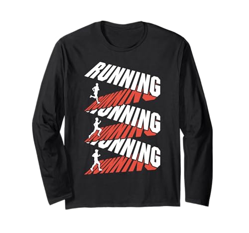 Runner Running Run Marathonläufer mit Bandtext, Herren Langarmshirt von Grandio Design Running Marathon Runner Training
