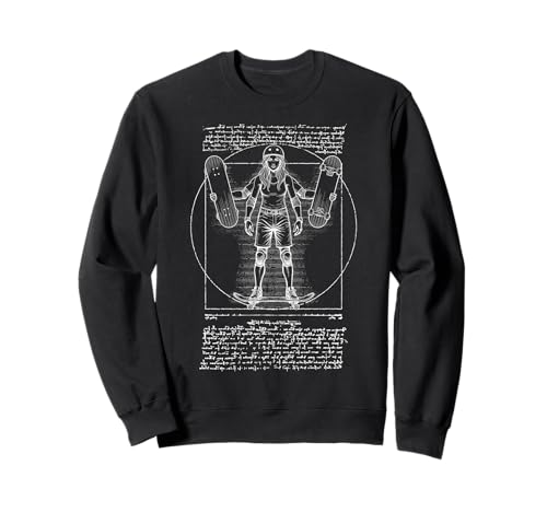 Skater Skateboarder Vitruvian Girl Lustiger Leonardo Da Vinci Sweatshirt Skater Skateboarder Vitruvian Girl Lustiger Leonardo Da Vinci Sweatshirt von Grandio Design Skate And Skateboarder Gifts