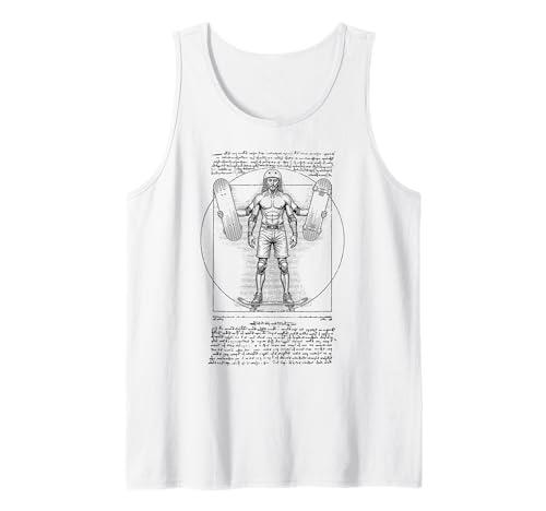 Skater Skateboarder Vitruvian Man Funny Leonardo Da Vinci Tank Top von Grandio Design Skate And Skateboarder Gifts