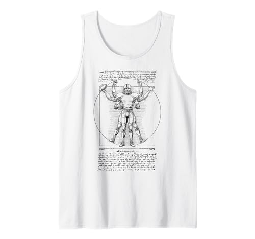 American Football Spieler Vitruvian Man Leonardo Da Vinci Tank Top von Grandio Design Sports Training And Fitness