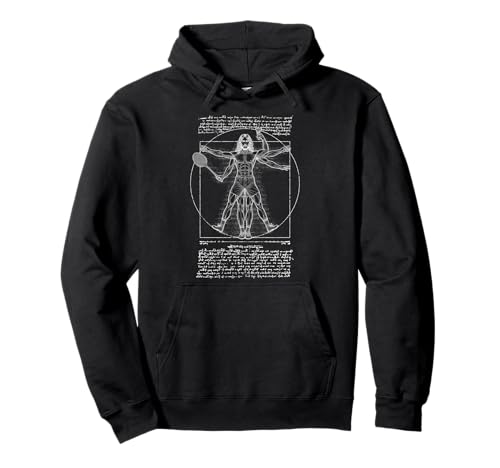 Badmintonspieler Vitruvian Man Leonardo Da Vinci Federball Pullover Hoodie von Grandio Design Sports Training And Fitness
