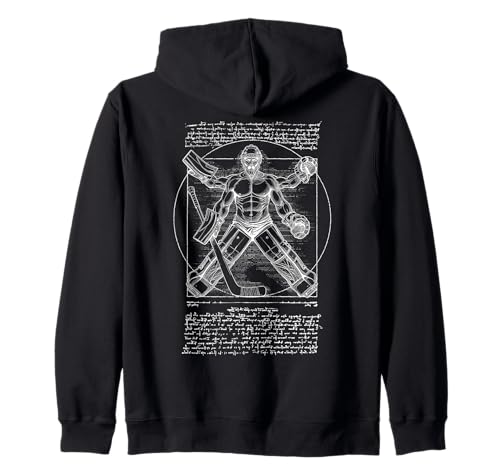 Eishockey Torwart Torwart Vitruvian Man Leonardo Da Vinci Kapuzenjacke von Grandio Design Sports Training And Fitness
