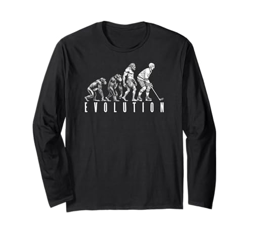 Eishockeyspieler Evolution Funny Man Ape Caveman Sport Langarmshirt von Grandio Design Sports Training And Fitness