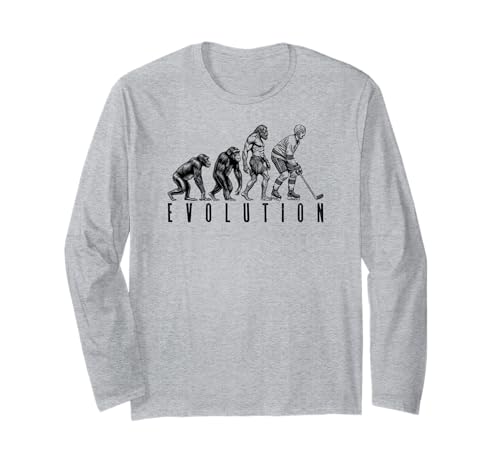 Eishockeyspieler Evolution Funny Man Ape Caveman Sport Langarmshirt von Grandio Design Sports Training And Fitness
