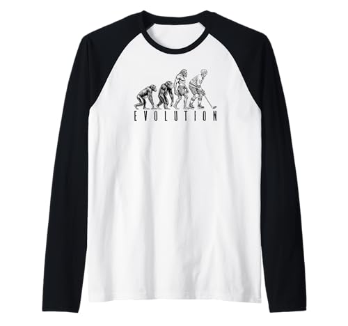 Eishockeyspieler Evolution Funny Man Ape Caveman Sport Raglan von Grandio Design Sports Training And Fitness