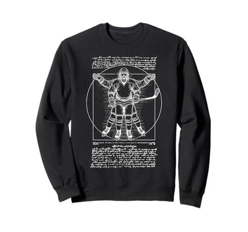 Eishockeyspieler Vitruvian Man Leonardo Da Vinci Sport Sweatshirt von Grandio Design Sports Training And Fitness