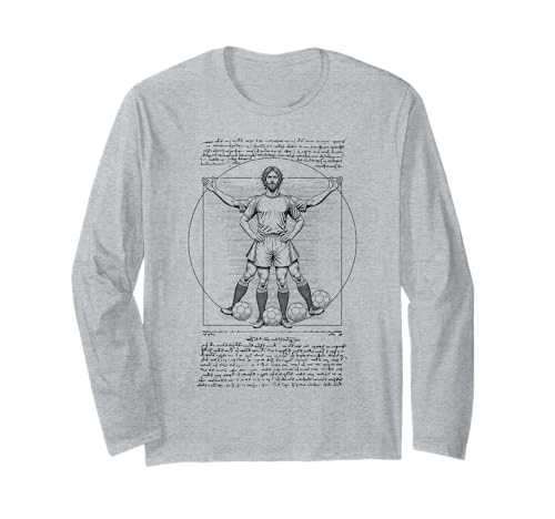 Fußballspieler Vitruvian Man Lustig Leonardo Da Vinci Fußball Langarmshirt Fußballspieler Vitruvian Man Lustig Leonardo Da Vinci Fußball Langarmshirt von Grandio Design Sports Training And Fitness