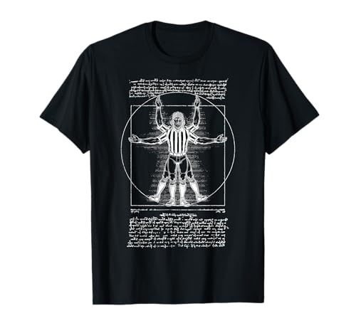 Schiedsrichter Vitruvian Man Funny Leonardo Da Vinci Fußball Ref T-Shirt von Grandio Design Sports Training And Fitness