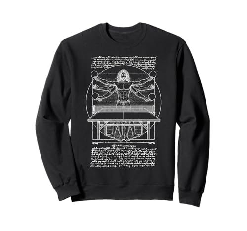 Tischtennisspieler Vitruvian Man Lustig Leonardo Da Vinci Sweatshirt von Grandio Design Sports Training And Fitness