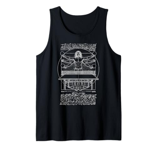Tischtennisspieler Vitruvian Man Lustig Leonardo Da Vinci Tank Top von Grandio Design Sports Training And Fitness