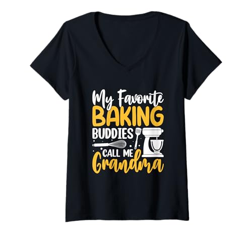 Damen Meine Lieblings-Backfreunde nennen Mich Oma T-Shirt mit V-Ausschnitt Damen Meine Lieblings-Backfreunde nennen Mich Oma T-Shirt mit V-Ausschnitt von Grandma Baking Enthusiasts Lovers Club