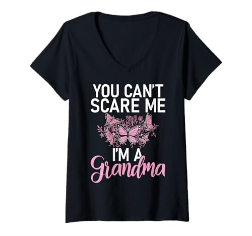 Damen Du Kannst Mir Keine Angst Machen, ich Bin eine Oma. T-Shirt mit V-Ausschnitt Damen Du Kannst Mir Keine Angst Machen, ich Bin eine Oma. T-Shirt mit V-Ausschnitt von Grandma Gifts