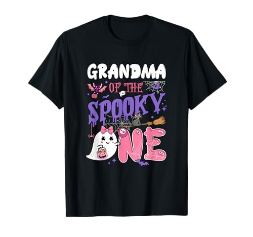 Grandma of The Spooky One 1. Geburtstag Mädchen Halloween Geist T-Shirt von Grandma Of The Birthday Girl Halloween