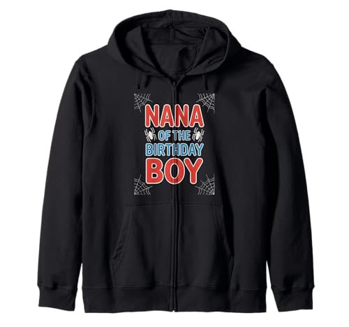 Lustiger Spruch Nana of The Birthday Boy Spider Theme Grandma Kapuzenjacke von Grandma Party Costume Web Celebration Women Mom