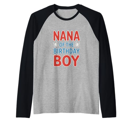 Lustiger Spruch Nana of The Birthday Boy Spider Theme Grandma Raglan von Grandma Party Costume Web Celebration Women Mom