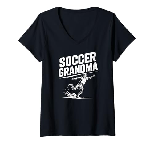Damen Fußball-Oma, leidenschaftlicher Kickliebhaber T-Shirt mit V-Ausschnitt Damen Fußball-Oma, leidenschaftlicher Kickliebhaber T-Shirt mit V-Ausschnitt von Grandma Soccer Enthusiast Fans