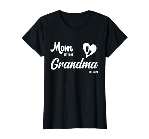 Mom Est 1995 Oma Est 2024, Mama Oma gegründet 2024 T-Shirt Mom Est 1995 Oma Est 2024, Mama Oma gegründet 2024 T-Shirt von Grandma and Grandpa Est 2024