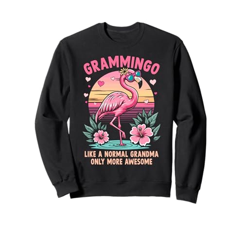 Gramingo Flamingo Oma Floral Retro Damen Sweatshirt Gramingo Flamingo Oma Floral Retro Damen Sweatshirt von Grandma flamingo retro