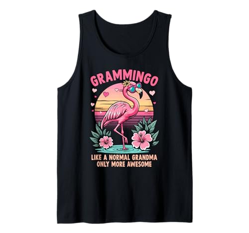Gramingo Flamingo Oma Floral Retro Damen Tank Top Gramingo Flamingo Oma Floral Retro Damen Tank Top von Grandma flamingo retro