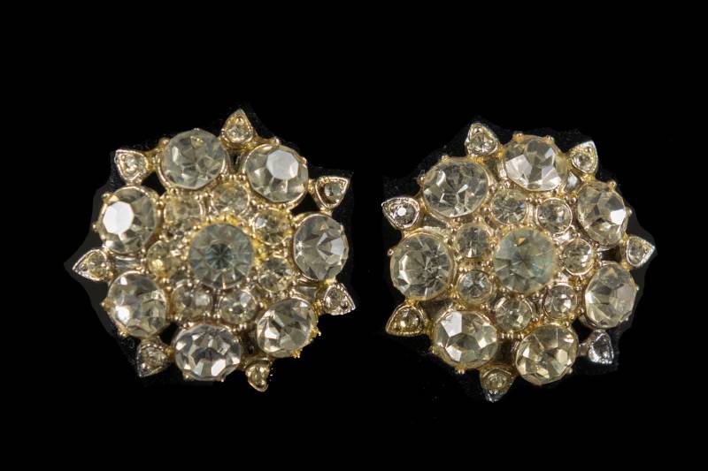 Vintage Coro Strass Runde Schraube Zurück Ohrringe von GrandmaRaeGoods