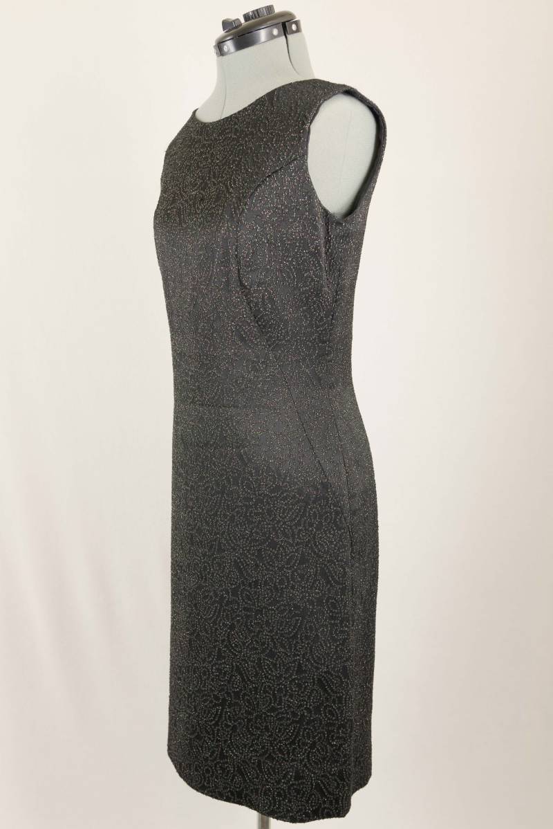 Vintage Tigre Schwarz Schimmer Ärmelloses Kleid Mit Schleife von GrandmaRaeGoods