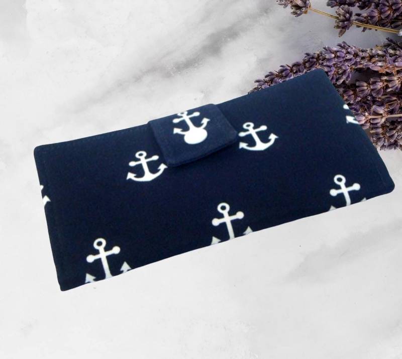 stoff-Scheckheft-Cover Marineblau Anker Print, Druckknopfverschluss stoff-Scheckheft-Cover Marineblau Anker Print, Druckknopfverschluss von GrandmasLittleLilly