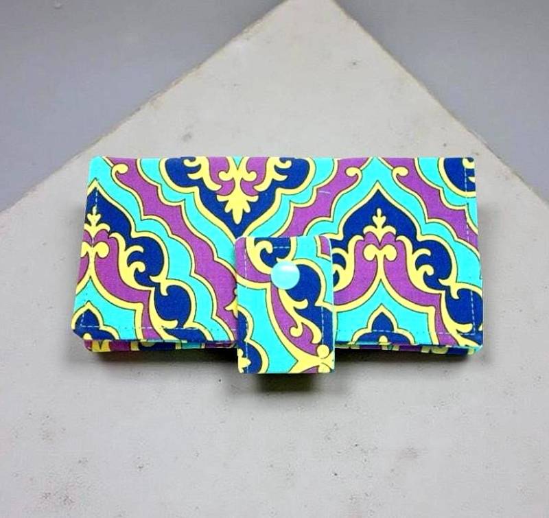 stoff Scheckheft-Cover Pflaume Und Türkis Damast, Bargeldhalter stoff Scheckheft-Cover Pflaume Und Türkis Damast, Bargeldhalter von GrandmasLittleLilly