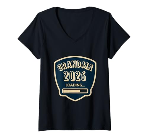 Damen Oma 2026 Neue Großmutter T-Shirt mit V-Ausschnitt Damen Oma 2026 Neue Großmutter T-Shirt mit V-Ausschnitt von Grandmother Announcement 2026 Loading