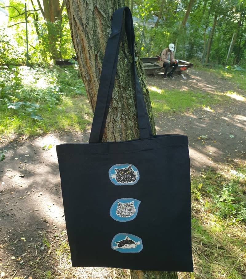 Upcycling Einkaufstasche Motiv Katze Upcycling Einkaufstasche Motiv Katze von GrandmouseFlausch