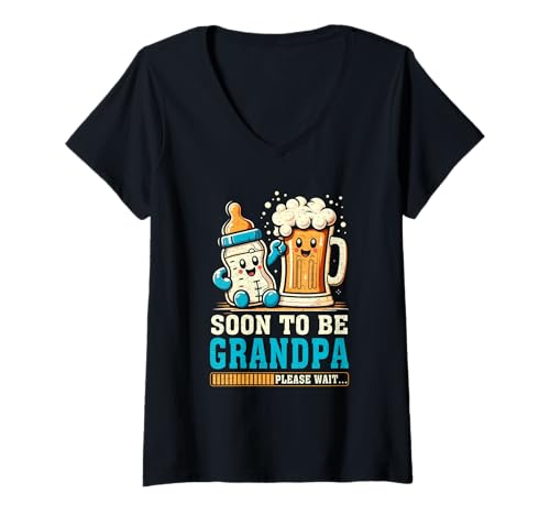 Damen Soon To Be Grandpa Baby Ankündigung Erwartet Großvater T-Shirt mit V-Ausschnitt Damen Soon To Be Grandpa Baby Ankündigung Erwartet Großvater T-Shirt mit V-Ausschnitt von Grandpa Baby Expecting Grandfather