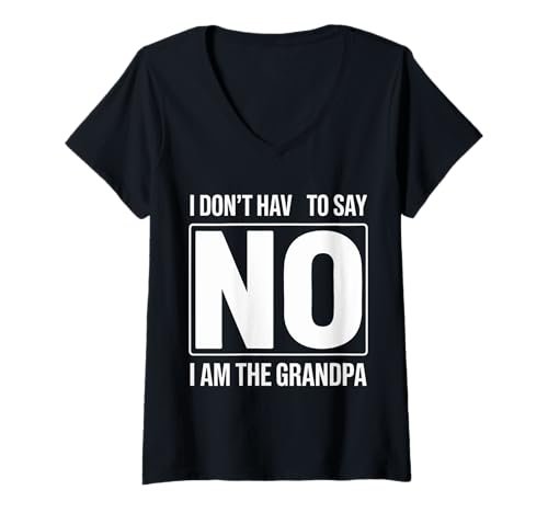 Damen Opa Ich muss Nicht Nein Sagen Ich Bin der Opa Lustig T-Shirt mit V-Ausschnitt Damen Opa Ich muss Nicht Nein Sagen Ich Bin der Opa Lustig T-Shirt mit V-Ausschnitt von Grandpa Grandfather Family Father's Day