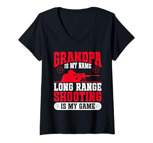 Damen Design für Grandpa Langstreckenschießen T-Shirt mit V-Ausschnitt Damen Design für Grandpa Langstreckenschießen T-Shirt mit V-Ausschnitt von Grandpa Marksman Apparel