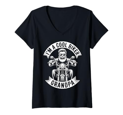 Damen Ich Bin EIN Biker Opa Motorrad Lustiges Bike Motocross T-Shirt mit V-Ausschnitt Damen Ich Bin EIN Biker Opa Motorrad Lustiges Bike Motocross T-Shirt mit V-Ausschnitt von Grandpa Motorcycle Design Apparel