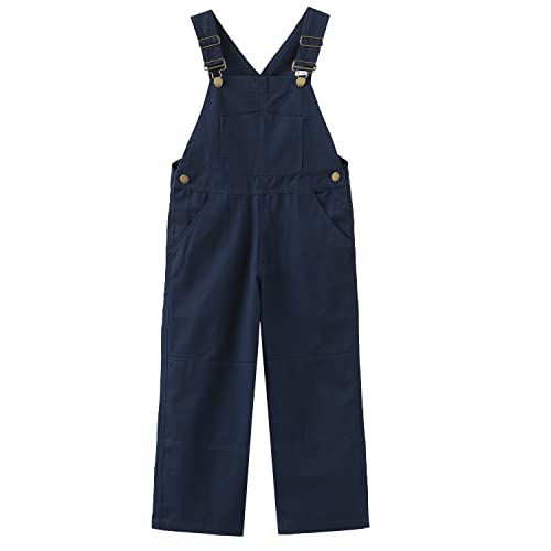 GRANDWISH Jungen Canvas Latzhose Kinder Jeans Overall Größe 6-10, Marineblau, 12 von Grandwish