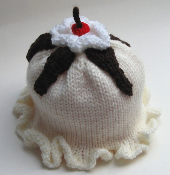 Eis Eisbecher Strickmütze Baby Mädchen Weihnachten Shower Geschenk Foto Requisite von GrannysGardenKnits