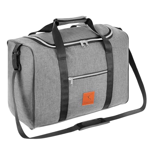 Granori Handgepäck Reisetasche 40x30x20 cm WT2 - Leichte Flugzeug Bord-/ Kabinengepäck Tasche 24 l für Damen und Herren | Max. Maße Flug Gepäck Kabinentasche für Wizz Air (Grau) von Granori