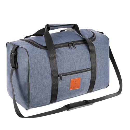 Granori Handgepäck Reisetasche 40x30x25 cm ET2 - Leichte Flugzeug Bord-/ Kabinengepäck Tasche 30 l für Damen und Herren | Max. Maße Flug Gepäck Kabinentasche mit Schultergurt für Eurowings (Blau) von Granori