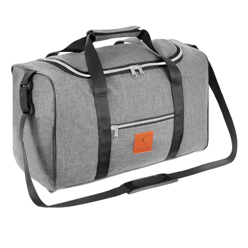 Granori Handgepäck Reisetasche 40x30x25 cm ET2 - Leichte Flugzeug Bord-/ Kabinengepäck Tasche 30 l für Damen und Herren | Max. Maße Flug Gepäck Kabinentasche mit Schultergurt für Eurowings (Grau) von Granori